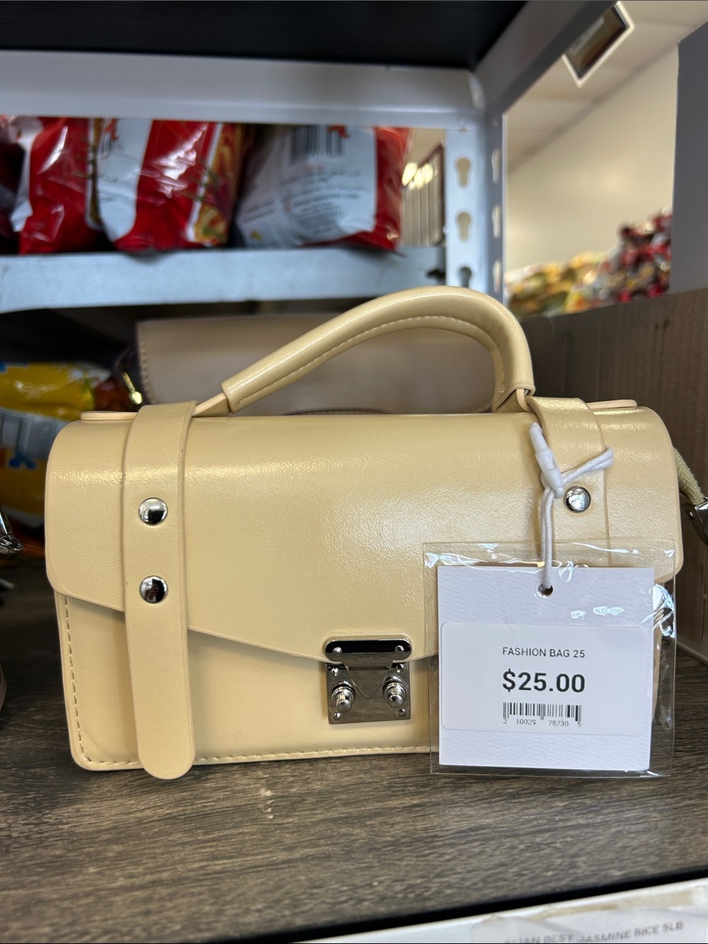 Cream Structured Top-Handle Women’s Bag